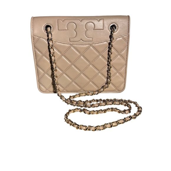 TORY BURCH SAVANNAH CONVERTIBLE SHOULDER BAG BEIGE - Picture 3 of 13